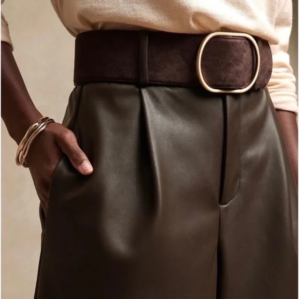 Banana Republic Noli wide leg vegan leather pant